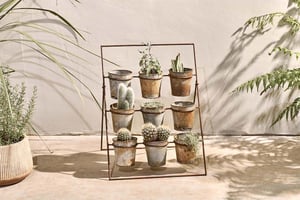 nkuku Abari Planter Stand | Vases & Planters | One Size | Aged Zinc