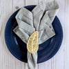 Leaf Handwoven Iraca Napkin Ring - Solid Color (one solid color) / Light Green