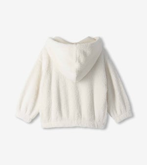 Girls Fuzzy Crochet Pullover