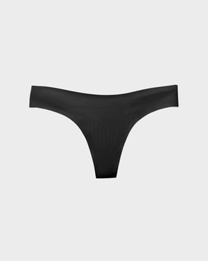 EBY Women's Black Thong Panties, Seamless | Size: 4X