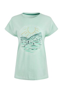 Weird Fish Adventure Awaits Organic Cotton Front Print T-Shirt Seafoam Size 16