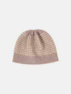 Organic Color Cashmere Waffle Knit Hat - One Size / taupe / AK0258-0057/1000