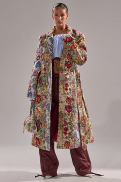 AKIRA Sunday Patchwork Trench Coat | Size XL