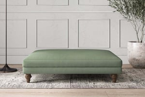 nkuku Deni Dining Footstool | Make To Order | Grand | Brera Linen Jade