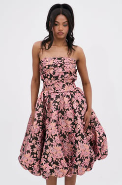 AKIRA Charlotte Brocade Midi Dress | Size Medium