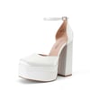 DREAM PAIRS High Chunky Square Toe Ankle Strap Platform Pumps