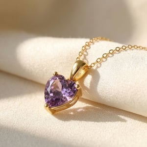 Heart Amethyst February Birthstone Necklace