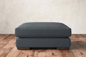 nkuku Guddu Large Dining Footstool | Make To Order | Brera Linen Dusk | No Colour