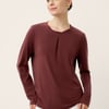 Wool Lyocell Twisted Neck Pullover Top NERISSA - Dark Red / M