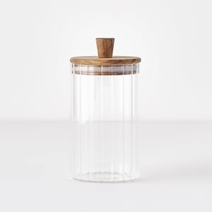 Beatrice Glass Storage Jar with Wooden Lid - 24.75 oz