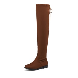 DREAM PAIRS Low Heel Thigh High Boots