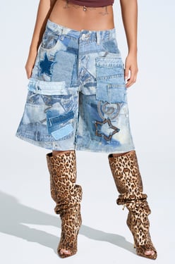 AKIRA Stars In The Sky Denim Short Pants | Size 1X