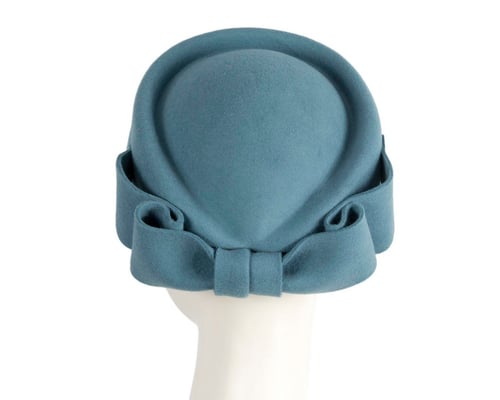 Blue Grey Max Alexander Felt Pillbox Hat – Classic Winter Style