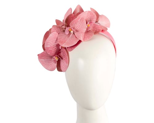 Bespoke dusty pink orchid flower headband by Fillies Collection