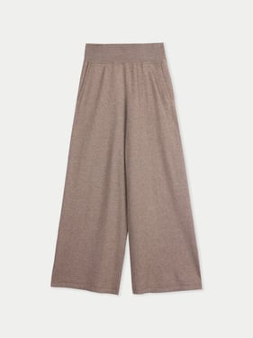 Organic Color Wide-Leg Cashmere Pants - XL / taupe / WK746-57