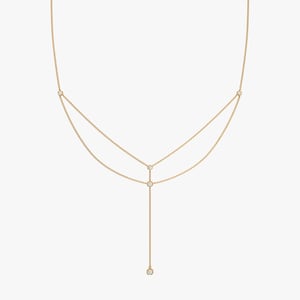 Double-Layered Lariat Necklace - 0.70 CT