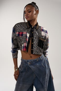 AKIRA Guess Whats Next Plaid Button Down Top | Size 1X