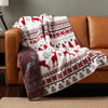 QE Home Chenille Jacquard Throw in Nordic Noel, Seasonal, Red