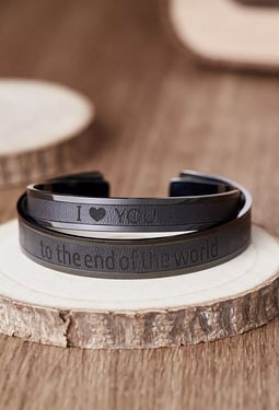 AW Bridal Stainless Steel Couple Bracelets