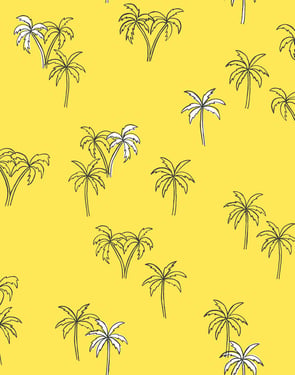 Palms' Wallpaper by Tea Collection - Daffodil - Traditional / 27 in. x 27 ft.