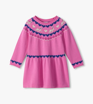 Baby & Toddler Girls Pink Pups Sweater Dress