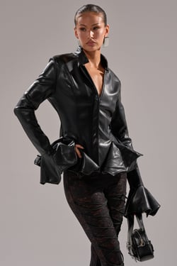 AKIRA Carmen Bodycon Blazer | Black | Size XL