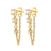 Stardust Chain Stud Earrings Sterling Silver Gold