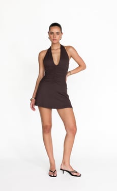 Araminta Mini Dress (Chocolate) - US 4