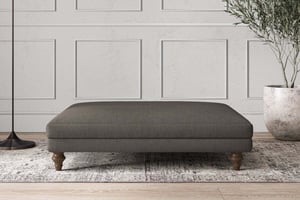 nkuku Deni Dining Footstool | Make To Order | Grand | Brera Linen Granite