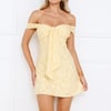 Galactic Off Shoulder Mini Dress Yellow