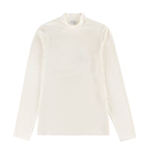 Sunspel Womens Mock Neck L/S Top Ecru