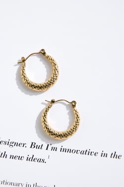18k Gold Plated Ashanti Hoop Earrings Gold