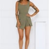 Be My Editor Romper Khaki