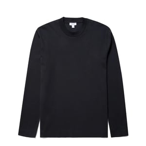 Sunspel Long Sleeve Heavyweight T-shirt Black