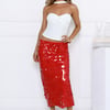 Night Rider Midi Skirt Red