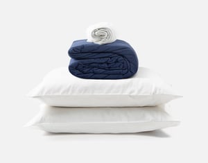 QE Home 3-Piece Cooling Bamboo Bedding Bundle - Navy, Blue