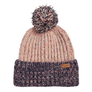 Barbour Norham Beanie Hat Pink Rust/Navy