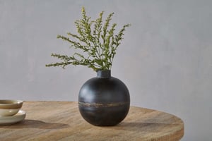 nkuku Endo Recycled Iron Vase | Vases & Planters | One Size | Black