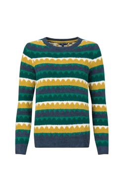 Weird Fish Tyla Cosy Knit Scalloped Jumper Antique Moss Size 8