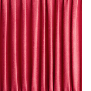 10.5cm tall square gathered shade in Ruby silk with velvet tape