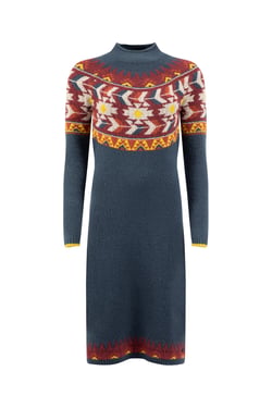 Weird Fish Vondra Knitted Jumper Dress Navy Size 22