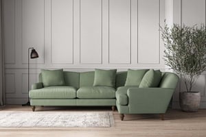 nkuku Deni Large Right Hand Corner Sofa | Make To Order | Brera Linen Jade | No Colour