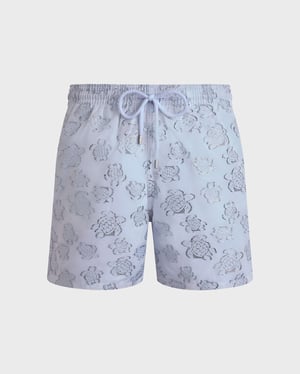 Vilebrequin - Men Swim Shorts Ronde Des Tortues Jacquard - Swimwear - Moopea - White - Size S