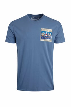Weird Fish Fleetwood Quack Back Print Artist T-Shirt Mid Blue Size 3XL