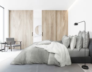 QE Home Benito Duvet Cover, Bamboo Cotton, Ombre, Grey, Queen