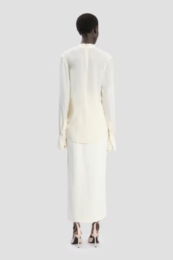 Victoria Beckham V-Neck Top In Ivory - 14 - Womens