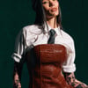 AKIRA Too Good For You Crocodile Corset Top | Brown | Size XL