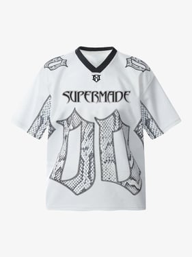 Jersey Style Snake Print T-Shirt - 2418 - White / 2XL