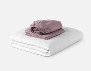 QE Home 3-Piece Crib-Sized Bamboo Cotton Bedding Bundle - Orchid, RDS Certified, Purple