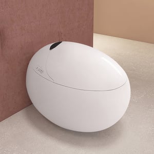 Modern Egg Smart Bidet Toilet One Piece with Heated Seat Function White 1.28 GPF